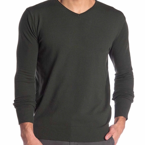 XRAY V-Neck Olive Sweater - Picture 1 of 4
